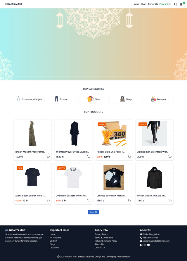 Nihams Mart (Ecommerce)