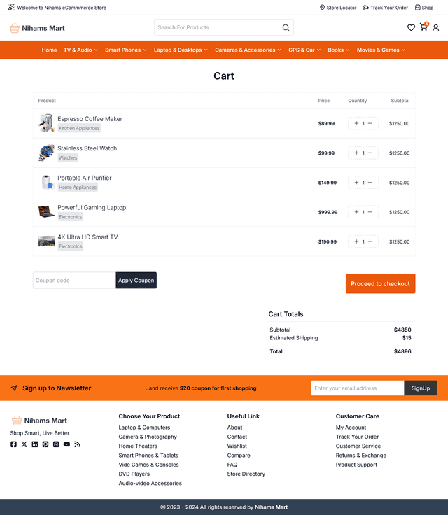 Nihams Ecommerce Website