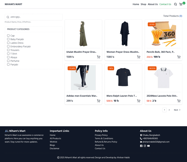 Nihams Mart (Ecommerce)