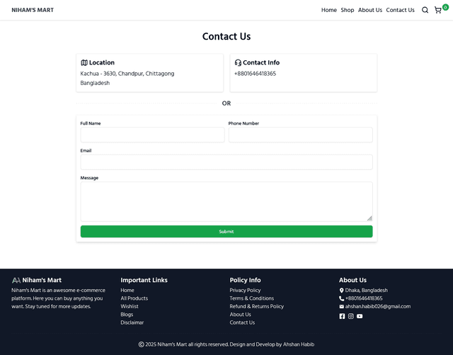 Nihams Mart (Ecommerce)