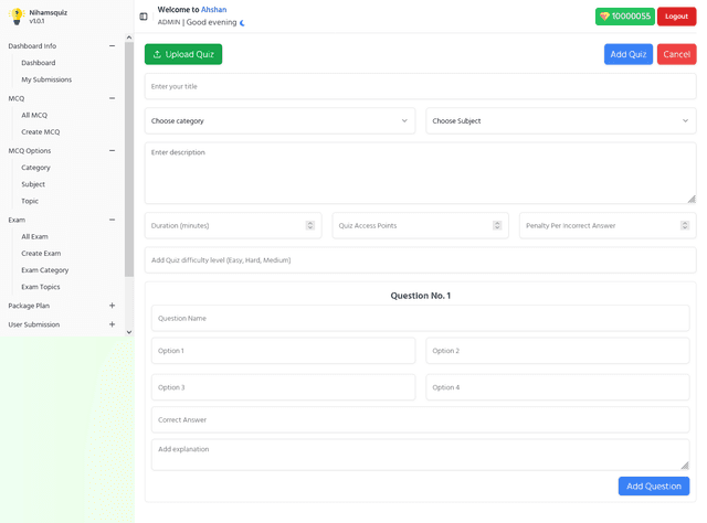 Quiz Managemnet