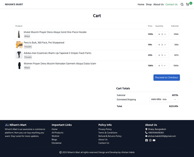 Nihams Mart (Ecommerce)