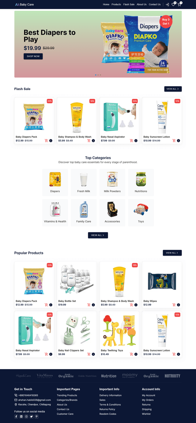 Baby Care Store (Ecommerce)
