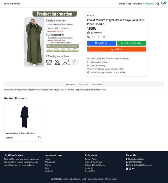 Nihams Mart (Ecommerce)